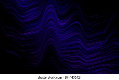 Dark Purple vector background with bent ribbons. Glitter abstract illustration with wry lines. New composition for your brand book.