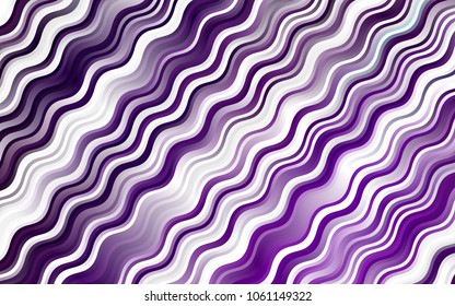 Dark Purple vector background with bent ribbons. Shining illustration, which consist of blurred lines, circles. The best blurred design for your business.