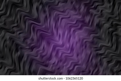 Dark Purple vector background with bent ribbons. Modern gradient abstract illustration with bandy lines. New composition for your brand book.