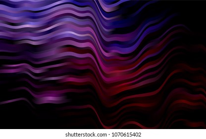 Dark Purple vector background with bent ribbons. Glitter abstract illustration with wry lines. Marble design for your web site.