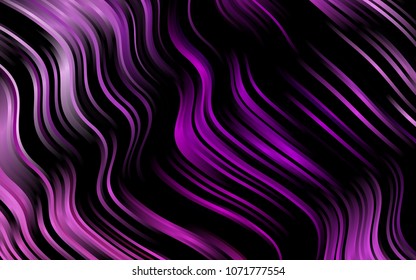 Dark Purple vector background with bent ribbons. Creative illustration in halftone marble style with gradient. The template for cell phone backgrounds.