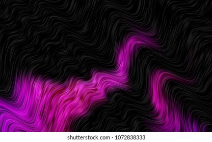 Dark Purple vector background with bent lines. Glitter abstract illustration with wry lines. Marble style for your business design.