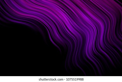 Dark Purple vector background with bent ribbons. Creative geometric illustration in marble style with gradient. The template for cell phone backgrounds.