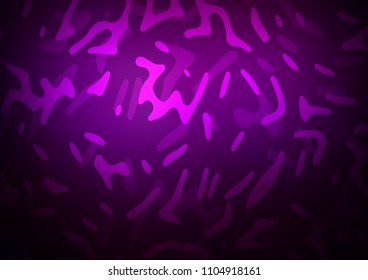 Dark Purple vector background with bent lines. A sample with blurred bubble shapes. The best blurred design for your business.