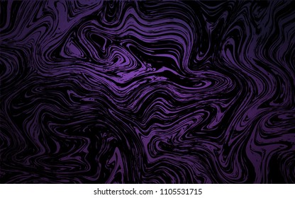 Dark Purple vector background with bent lines. Blurred geometric sample with gradient bubbles.  A completely new template for your business design.