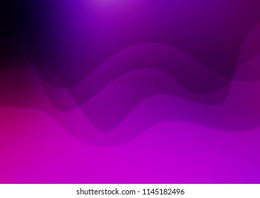 Dark Purple vector background with bent ribbons. Modern gradient abstract illustration with bandy lines. The elegant pattern for brand book.