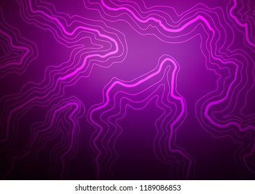 Dark Purple vector background with bent ribbons. Shining illustration, which consist of blurred lines, circles. Marble style for your business design.