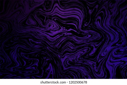 Dark Purple vector background with bent lines. Shining illustration, which consist of blurred lines, circles. New composition for your brand book.