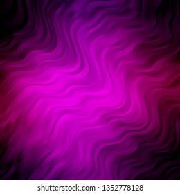 Dark Purple vector background with bent lines. Colorful illustration, which consists of curves. Pattern for ads, commercials.