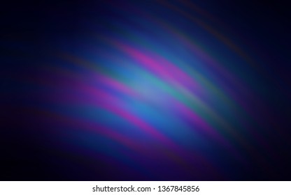 Dark Purple vector background with bent lines. Modern gradient abstract illustration with bandy lines. Template for cell phone screens.
