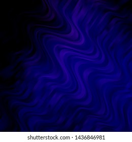 Dark Purple vector background with bent lines. Colorful abstract illustration with gradient curves. Design for your business promotion.