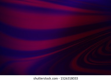Dark Purple vector background with bent ribbons. Shining illustration, which consist of blurred lines, circles. Marble style for your business design.