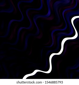 Dark Purple vector background with bent lines. Abstract illustration with bandy gradient lines. Pattern for commercials, ads.