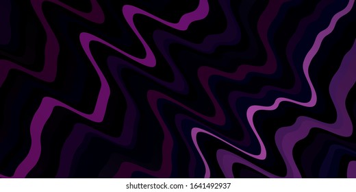 Dark Purple vector background with bent lines. Colorful illustration in abstract style with bent lines. Best design for your ad, poster, banner.