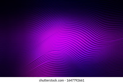 Dark Purple vector background with bent ribbons. Blurred geometric sample with gradient.  Brand-new design for your ads, poster, banner.
