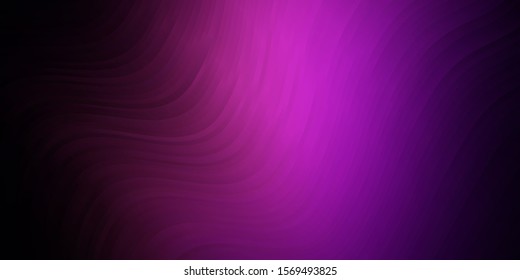 Dark Purple vector background with bows. Bright illustration with gradient circular arcs. Template for cellphones.