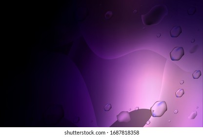 Dark Purple vector background with bubble shapes. Modern gradient abstract illustration with bandy lines. Memphis design for your web site.