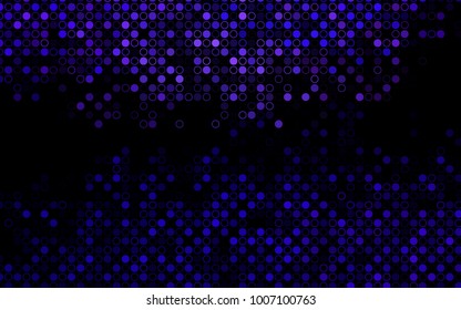 Dark Purple vector  background with bubbles. Abstract illustration with colored bubbles in nature style. The pattern can be used for aqua ad, booklets.