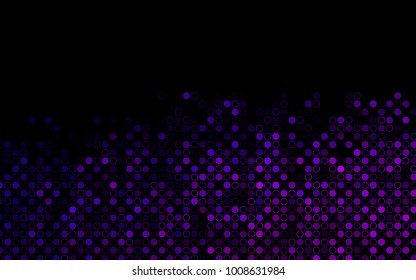 Dark Purple vector  background with bubbles. Blurred bubbles on abstract background with colorful gradient. The pattern can be used for ads, leaflets of liquid.
