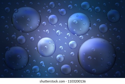 Dark Purple vector background with bubbles. Beautiful colored illustration with blurred circles in nature style. Pattern can be used as texture of water, rain drops.