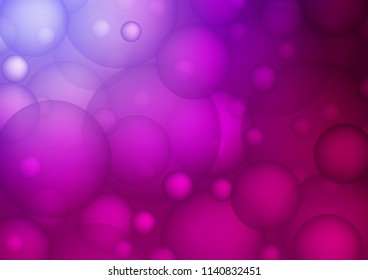 Dark Purple vector background with bubbles. Illustration with set of shining colorful abstract circles. The pattern can be used for aqua ad, booklets.