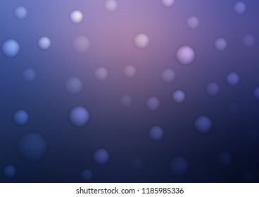 Dark Purple vector background with bubbles. Modern abstract illustration with colorful water drops. New design for ad, poster, banner of your website.