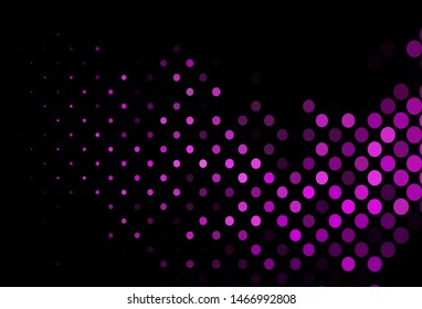 Dark Purple vector background with bubbles. Glitter abstract illustration with blurred drops of rain. Design for posters, banners.