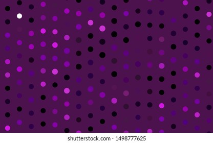 Dark Purple vector background with bubbles. Modern abstract illustration with colorful water drops. Pattern for ads, booklets.