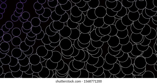 Dark Purple vector background with bubbles. Illustration with set of shining colorful abstract spheres. Pattern for business ads.