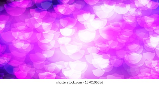 Dark Purple vector background with bubbles. Abstract illustration with colorful spots in nature style. Design for your commercials.