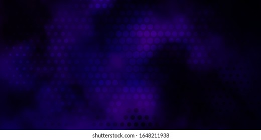 Dark Purple vector background with bubbles. Illustration with set of shining colorful abstract spheres. Design for posters, banners.
