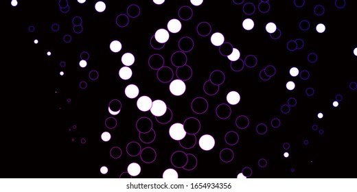 Dark Purple vector background with bubbles. Abstract decorative design in gradient style with bubbles. Design for your commercials.