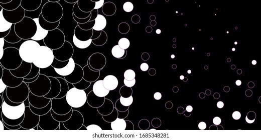Dark Purple vector background with bubbles. Colorful illustration with gradient dots in nature style. Pattern for booklets, leaflets.