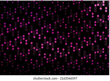 Dark Purple vector background with bubbles. Glitter abstract illustration with blurred drops of rain. Completely new template for your brand book.