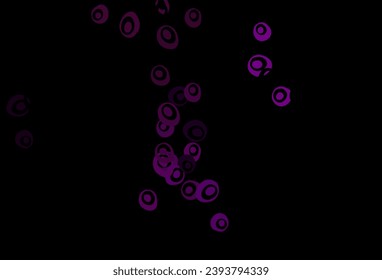 Dark Purple vector background with bubbles. Abstract illustration with colored bubbles in nature style. Template for your brand book.