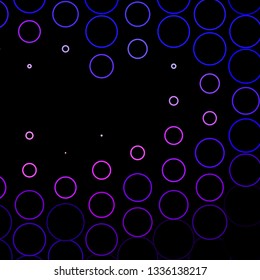 Dark Purple vector background with circles. Abstract decorative design in gradient style with bubbles. Design for your commercials.