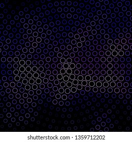Dark Purple vector background with circles. Abstract decorative design in gradient style with bubbles. Pattern for wallpapers, curtains.