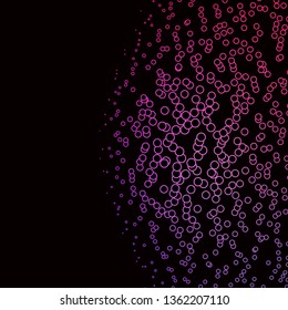 Dark Purple vector background with circles. Glitter abstract illustration with colorful drops. Pattern for booklets, leaflets.