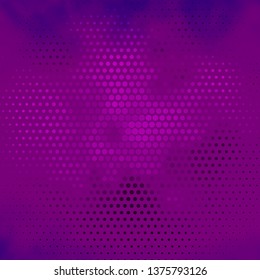 Dark Purple vector background with circles. Glitter abstract illustration with colorful drops. New template for your brand book.