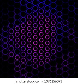 Dark Purple vector background with circles. Abstract colorful disks on simple gradient background. Pattern for wallpapers, curtains.