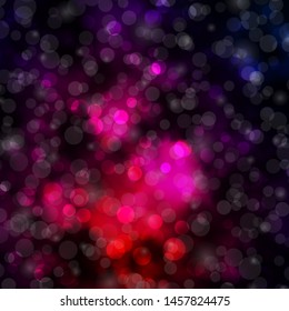 Dark Purple vector background with circles. Abstract illustration with colorful spots in nature style. New template for your brand book.