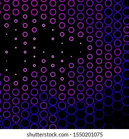 Dark Purple vector background with circles. Colorful illustration with gradient dots in nature style. New template for your brand book.