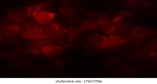 Dark Purple vector background with circles, stars. Glitter abstract illustration with colorful drops, stars. Template for business cards, websites.