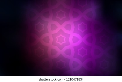 Dark Purple vector background with colored stars. Shining colored illustration with stars. Best design for your ad, poster, banner.