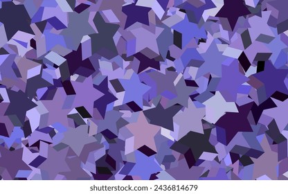 Dunkelvioletter Vektorhintergrund mit farbigen Sternen. Moderne geometrische abstrakte Illustration mit Sternen. Vorlage für kosmische Hintergründe.