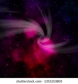 Dark Purple vector background with colorful stars. Modern geometric abstract illustration with stars. Theme for cell phones.