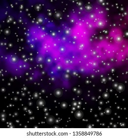 Dark Purple vector background with colorful stars. Decorative illustration with stars on abstract template. Pattern for wrapping gifts.