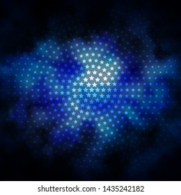 Dark Purple vector background with colorful stars. Decorative illustration with stars on abstract template. Pattern for websites, landing pages.