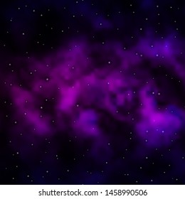 Dark Purple vector background with colorful stars. Modern geometric abstract illustration with stars. Design for your business promotion.