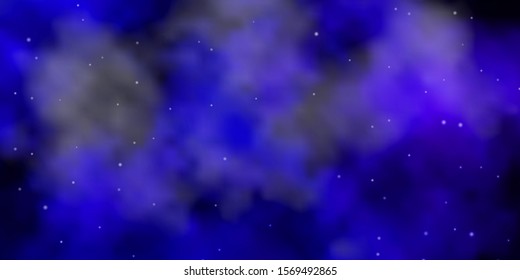 Dark Purple vector background with colorful stars. Shining colorful illustration with small and big stars. Pattern for new year ad, booklets.